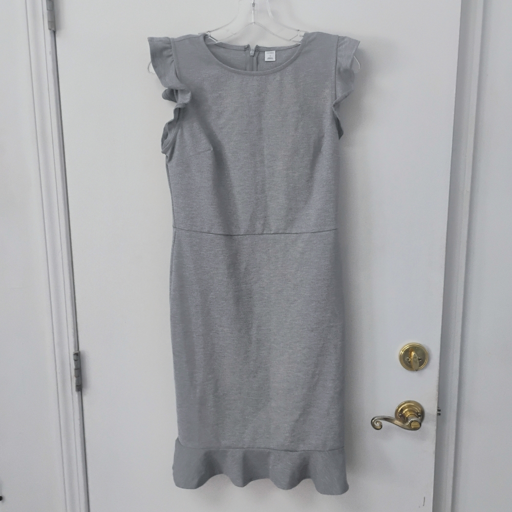 Old Navy Gray Ruffle Sleeve Dress
